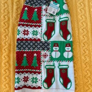 Red and Green Knee-length Pencil Dog Clothing